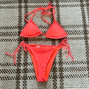 Aerie Neon Pink Swimsuit / M Top + S Bottom